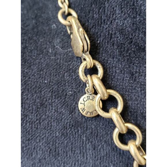 Women J Crew Black Faceted Glass Necklace Gold Tone Foldover Clasp - Picture 5 of 5